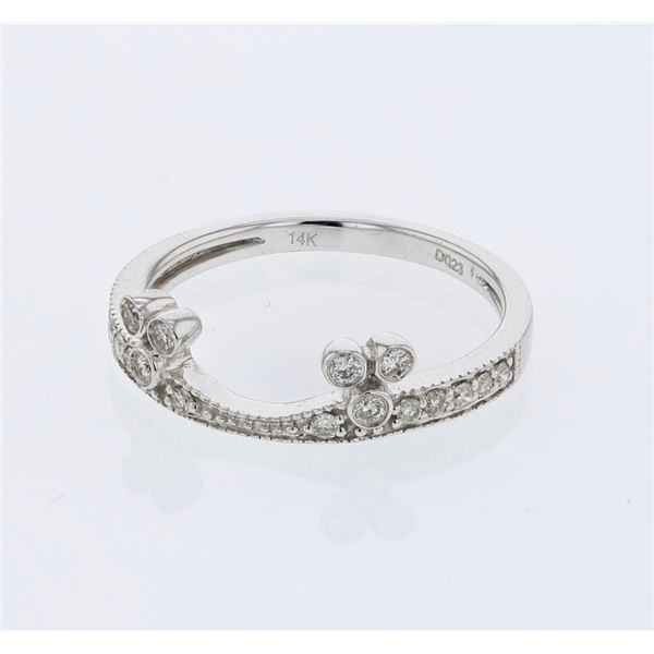 Natural 0.23 CTW Diamond Ring 14K White Gold - REF-33W3H