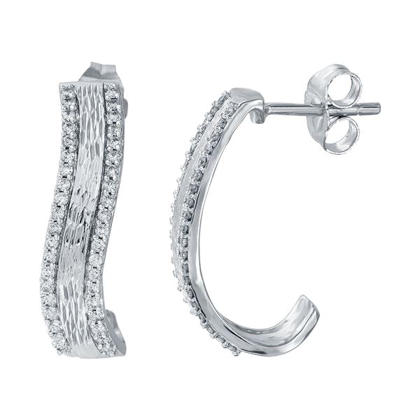 Natural 0.33 CTW Diamond Earrings W=20MM 14K Gold - REF-70T2X