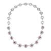 Image 1 : Natural 6.64 CTW Ruby & Diamond Necklace 14K White Gold - REF-592F2M