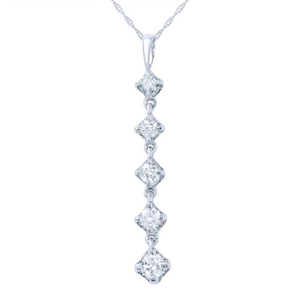 Natural 0.75 CTW Diamond Necklace 14K White Gold - REF-89W3H