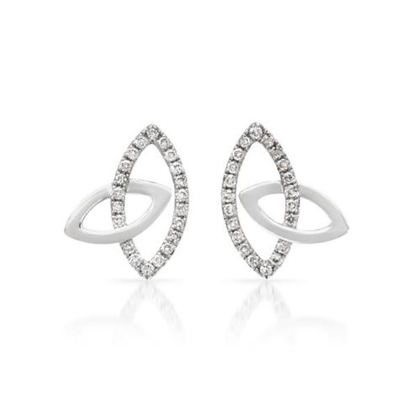Natural 0.29 CTW Diamond Earrings 14K White Gold - REF-31T5X
