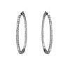Image 3 : 2.49 CTW White Round Diamond Hoop  Earring 14K White Gold - REF-245X5W