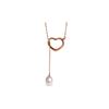 Image 1 : Genuine 4 ctw Pearl Necklace 14KT Rose Gold - REF-31Z4N