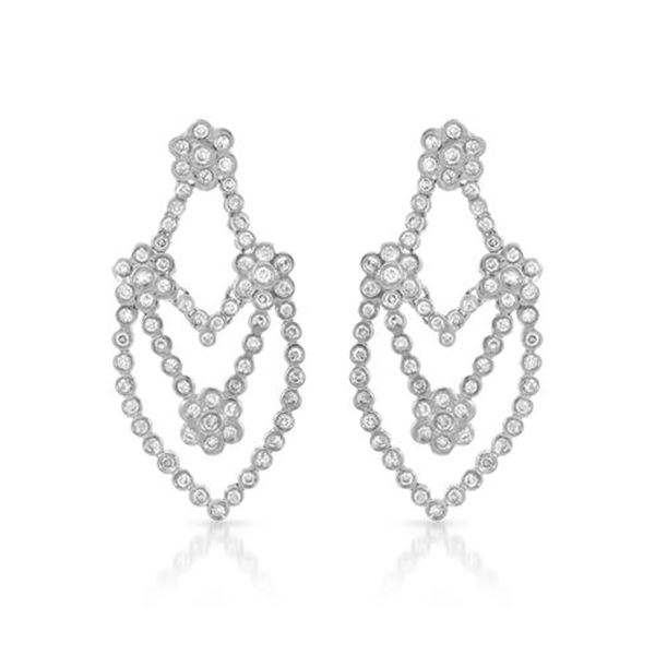 Natural 2.09 CTW Diamond Earrings 14K White Gold - REF-210T6X