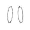 Image 3 : 6.41 CTW White Round Diamond Hoop  Earring 14K White Gold - REF-600K2M