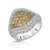 Image 1 : Natural 3.51 CTW Diamond & Yellow Round Diamond Ring 14K Two Tone Gold - REF-343F8M