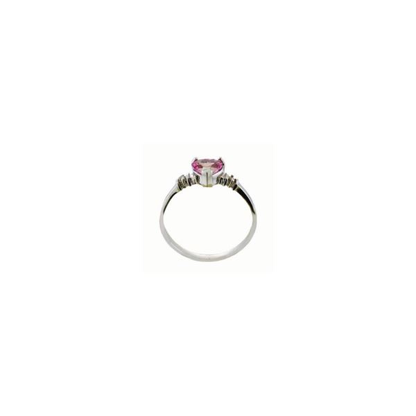 Genuine 0.98 ctw Pink Topaz & Diamond Ring 14KT White Gold - REF-31V2W