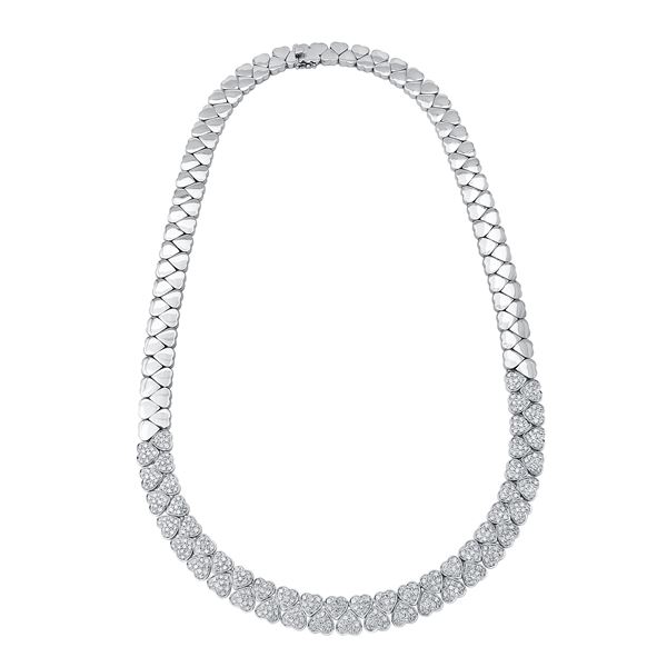 Natural 3.75 CTW Diamond Necklace 18K White Gold - REF-971T3X