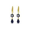 Image 1 : Genuine 7.61 ctw Sapphire & Diamond Earrings 14KT Yellow Gold - REF-49R8P