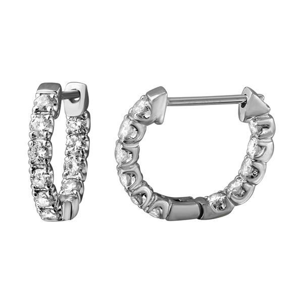 Natural 1.04 CTW Diamond Earrings 14K White Gold - REF-104F4M