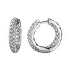 Image 1 : 0.8 CTW White Round Diamond Hoop  Earring 18K White Gold - REF-136T4X