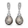 Natural 5.16 CTW Smoky Topaz & Diamond Earrings 14K White Gold - REF-35W3H