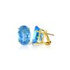 Genuine 16 ctw Blue Topaz Earrings 14KT Yellow Gold - REF-60A4K