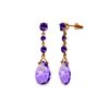 Image 1 : Genuine 13.2 ctw Amethyst Earrings 14KT Rose Gold - REF-39Y3F