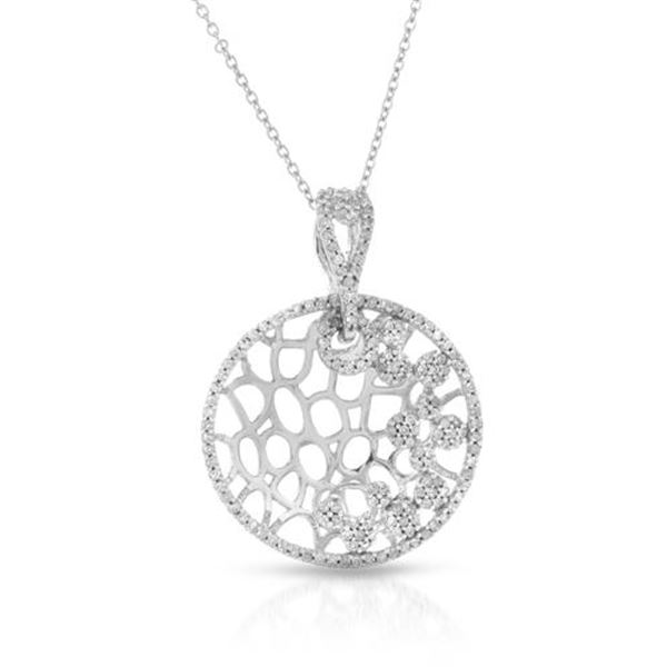 Natural 0.61 CTW Diamond Necklace 14K White Gold - REF-63K2R