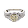 Image 1 : Natural 0.90 CTW Diamond & Yellow Round Diamond Ring 14K Two Tone Yellow Gold - REF-109T8X