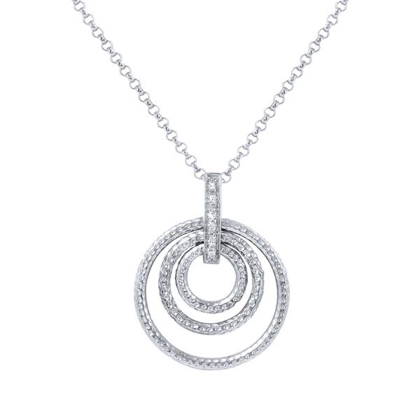 Natural 0.05 CTW Diamond Necklace 14K White Gold - REF-36N9Y