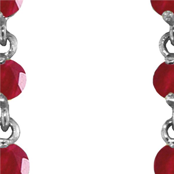 Genuine 10 ctw Ruby & Pearl Earrings 14KT White Gold - REF-37F8Z
