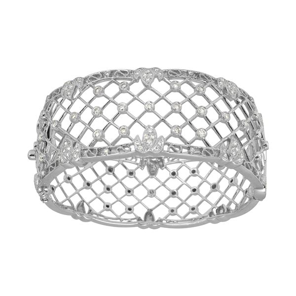 Natural 1.51 CTW Diamond & Bracelet 18K White Gold - REF-615K6R