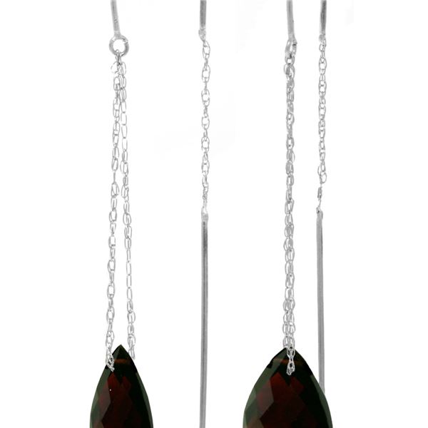 Genuine 6 ctw Garnet Earrings 14KT White Gold - REF-21M9T