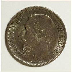 Belgium Leopold II 2 Francs 1868-FL,