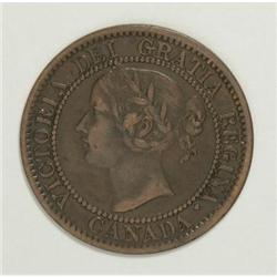 Canada: Victoria Cent 1859, narrow 9 over high 9