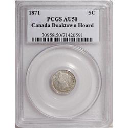 Canada Victoria silver 5 Cents 1871,