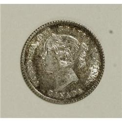 Canada Victoria silver 5 Cents 1874-H,