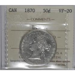 Canada Victoria silver 50 Cents 1870, KM-6,