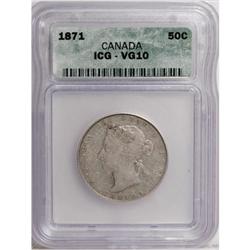 Canada Victoria silver 50 Cents 1870,