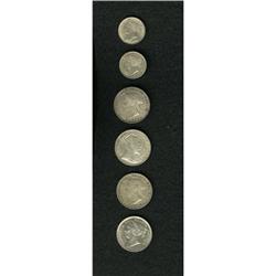 Canada Silver types: 10c 1894 fine, 1896 VF, 25c