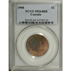 Canada Edward VII Cent 1908, KM-8, MS64 RB