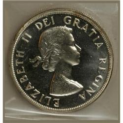 Canada Elizabeth II silver Dollar 1957, KM-54,