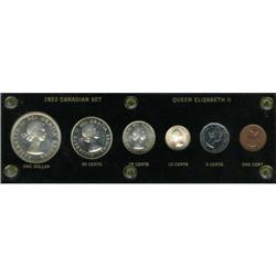 Canada Elizabeth II type coin set 1953, Dollar,