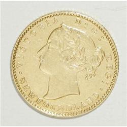 Canada Newfoundland. Victoria gold $2 1870,