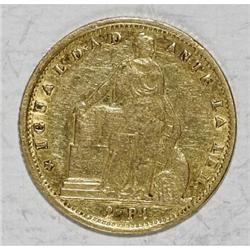 Chile Republic gold 2 Pesos 1857/6, KM132,