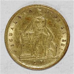 Chile Republic gold 2 Pesos 1859/8, KM132,