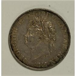 Ceylon George IV silver Rix dollar 1821, KM-84,