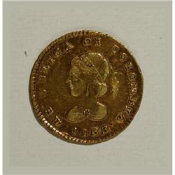Colombia Republic gold Escudo 1833RU-Popayan,