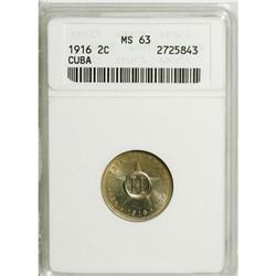 Cuba Republic 2 Centavos 1916, KM-A10, MS63