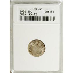 Cuba Republic 10 Centavos 1920, KM-A12, MS62
