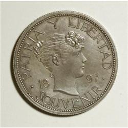 Cuba Republic Souvenir Peso 1897, KM-XM3, star