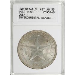 Cuba Republic Peso 1932 pair: KM-15.2, 1 graded