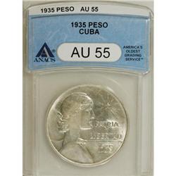Cuba Republic silver Peso 1935, KM-22, AU55