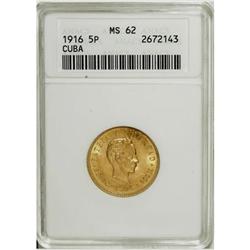 Cuba Republic gold 5 Pesos 1916,