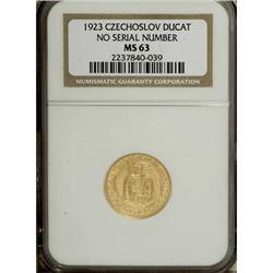 Czechoslovakia Republic gold 1 Ducat 1923, KM-8,