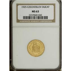 Czechoslovakia Republic gold 1 Ducat 1925, KM-8,