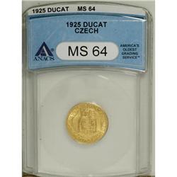 Czechoslovakia Republic gold 1 Ducat 1925, KM-8,