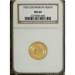 Czechoslovakia Republic gold 1 Ducat 1925, KM-8,