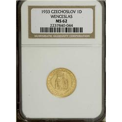 Czechoslovakia Republic gold 1 Ducat 1933, KM-8,